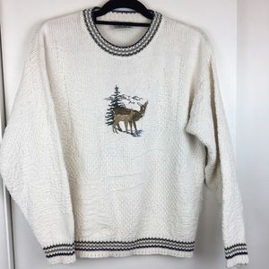 Vintage 90s Deer Sweater Sz M|Northern Reflections